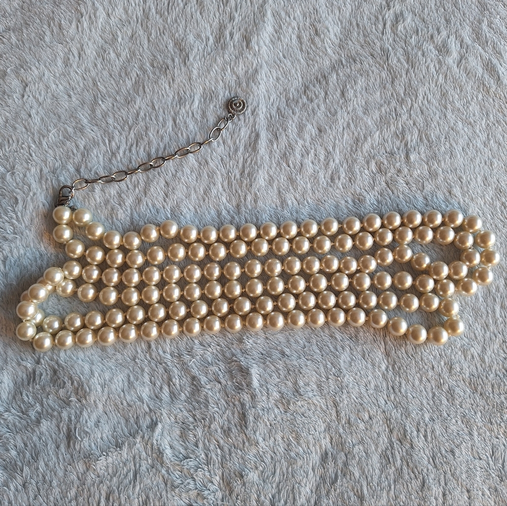 Elegant Cream Faux Pearl Long Necklace